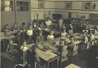 Een klaslokaal rond 1900